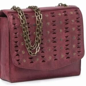 Frye leather Studded Shoulder Bag Red